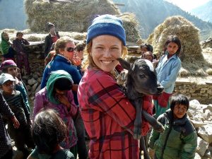 It took a 14 hr bus ride, a 45 min plane ride, & a 7 hr trek to get to this one village up in the Himalayas.