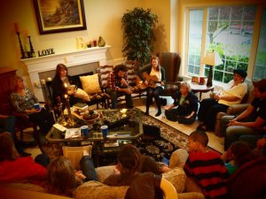Leading worship during an amazing home prayer group.