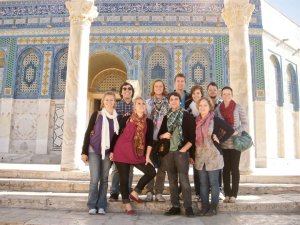 The team in front of the Dome of the Rock on the Temple Mount.